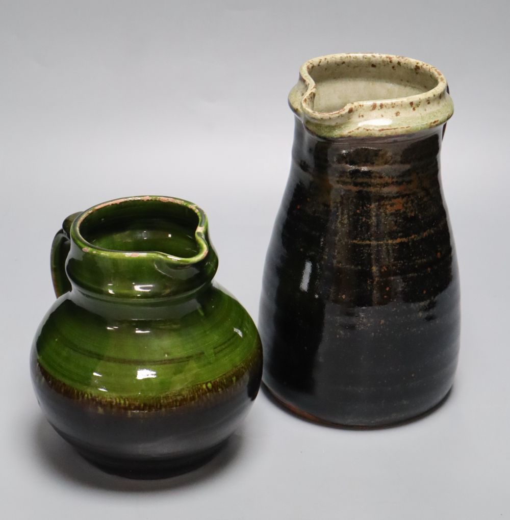 Michael Cardew (1901-1983), two stoneware pottery jugs, H 22.5cm & 15c,
